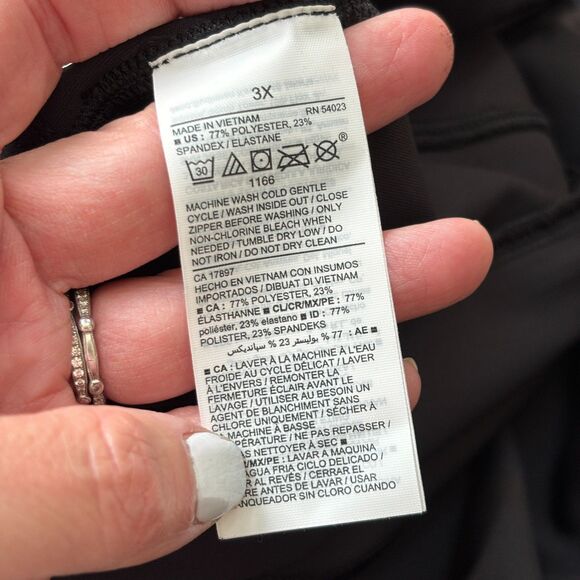 Old Navy PowerSoft Leggings Women's 3X Black Sheer Compression Pockets 7/8 Ankle - Picture 7 of 9